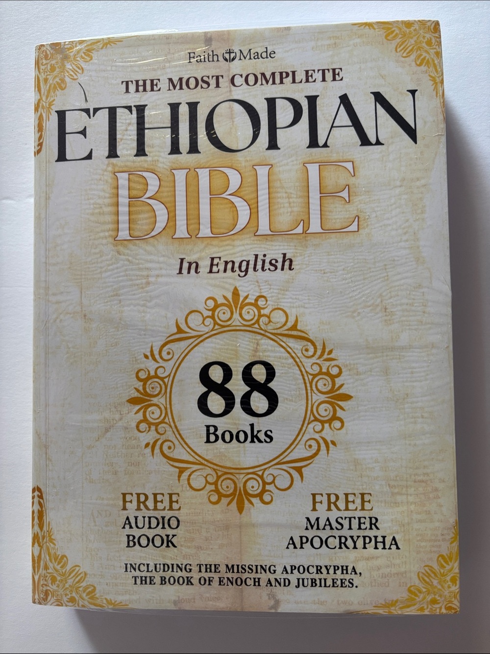 Ethiopian Bible in English - Cream/Gold Cover